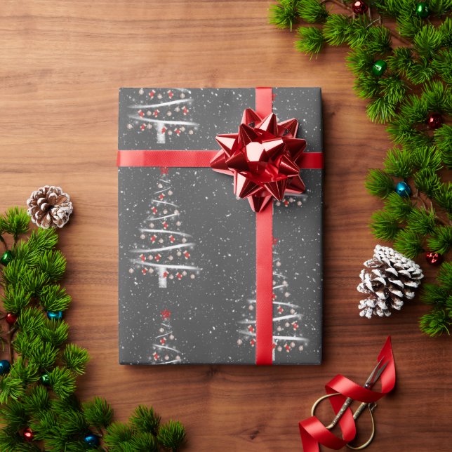 Baseball und Red Socks Weihnachtsbaum Geschenkpapier (Feiertagsgeschenk)