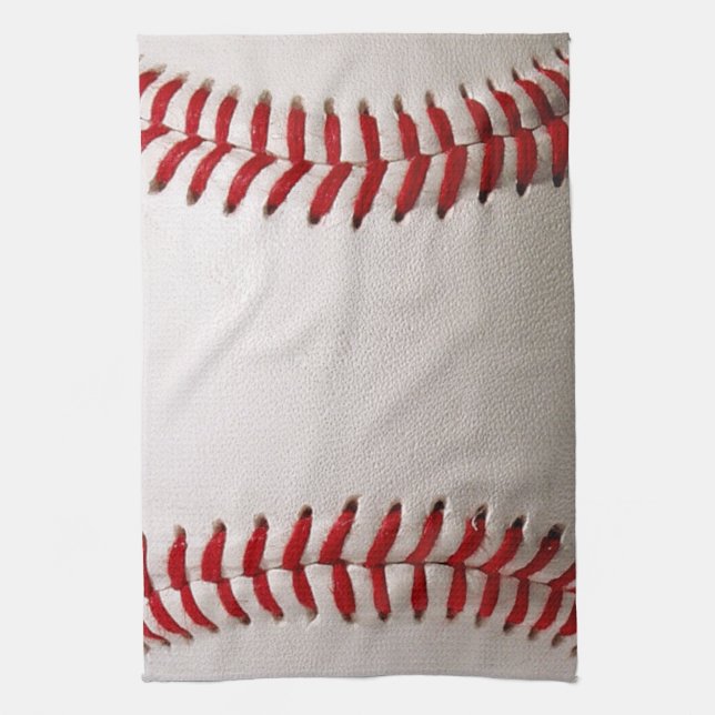 Baseball und Softball rote Naht Geschirrtuch (Vertikal)