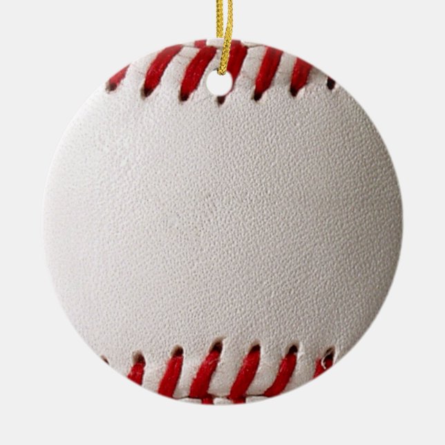 Baseball und Softball rote Naht Keramik Ornament (Vorne)