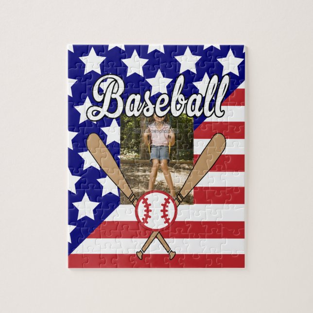 Baseball-US Flagge-Foto (Vertikal)