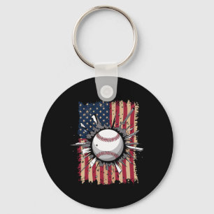 Baseball-US-Flagge Schlüsselanhänger
