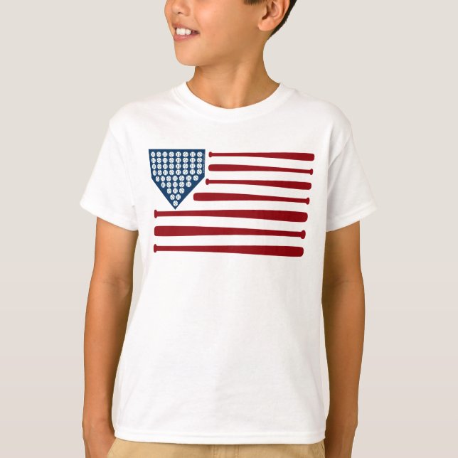 Baseball USA Flag Bats & Balls - GraphicLoveShop T-Shirt (Vorderseite)