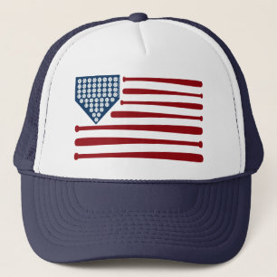 Baseball USA Flag Schläger & Bälle - GraphicLoveSh Truckerkappe