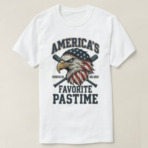 Baseball USA-Flagge: Adler Lieblingsbeschäftigung T-Shirt