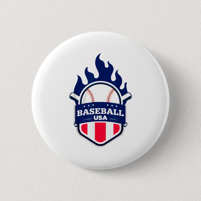 Baseball USA Unterstützen Sie das Team USA-Flagge  Button (Vorderseite)
