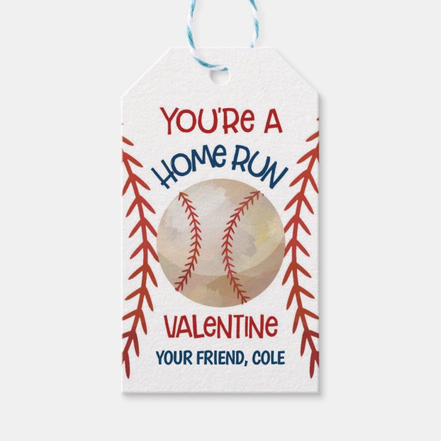 Baseball Valentine Card Bevorzugungstag Geschenkanhänger (Vorderseite)