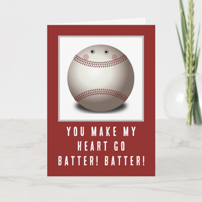 Baseball Valentine Feiertagskarte (Vorderseite)