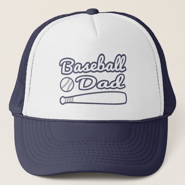 Baseball Vater Ball und Bat Truckerkappe (Vorderseite)