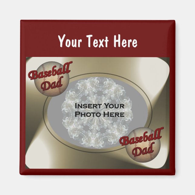 Baseball-Vater-Design-Foto Magnet (Vorne)