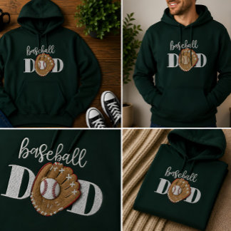 Baseball-Vater-Geschenk Bestickter Hoodie