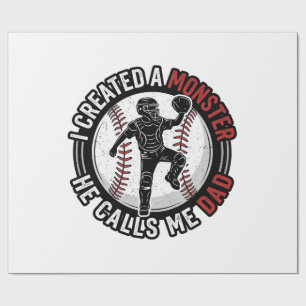 Baseball-Vater-Monster-Vintage-Catcher-Shirt-Desig Geschenkpapier