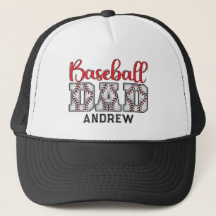 Baseball-Vater Name Typografie Rot Truckerkappe