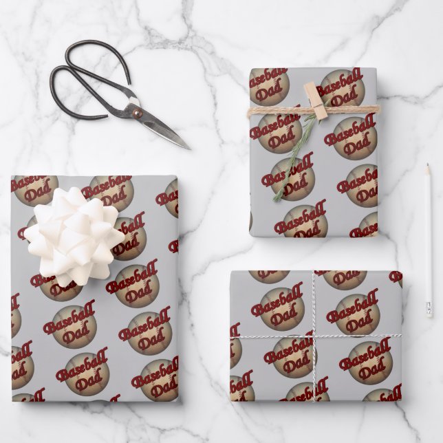 Baseball-Vater Niedlich Geschenkpapier Set (Vorderseite)
