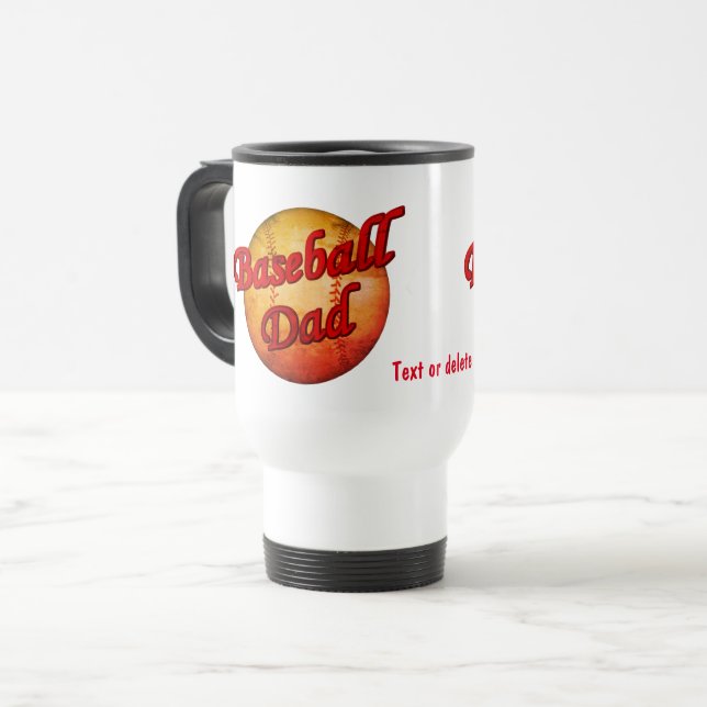 Baseball-Vater Niedlich Personalisiert Reisebecher (Vorderseite Links)
