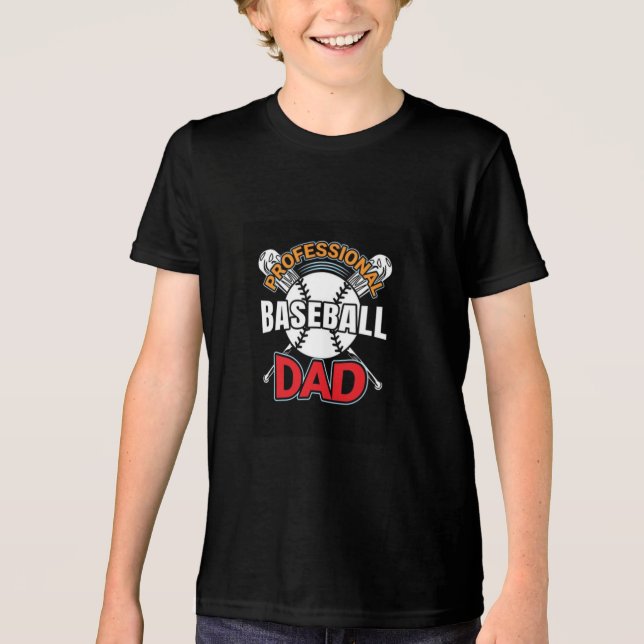Baseball Vater Patriotische Amerikanische Flagge 2 Tri-Blend Shirt (Vorderseite)