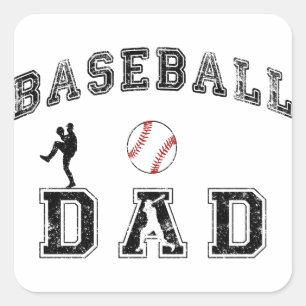 Baseball-Vater Quadratischer Aufkleber