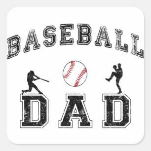Baseball-VATER Quadratischer Aufkleber