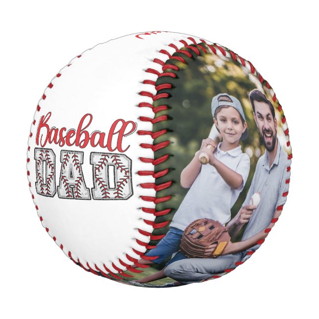 Baseball Vater Roter Individuelle Name Modernstes  (Schrägansicht)