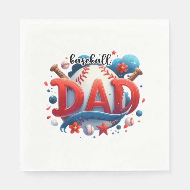 Baseball-Vater Serviette (Vorderseite)