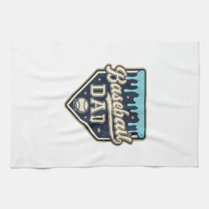 Baseball-Vater triefende Home Plate Vintage-Vektor Geschirrtuch