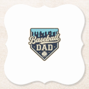 Baseball-Vater tropfende Home Plate Vintage-Vektor Untersetzer