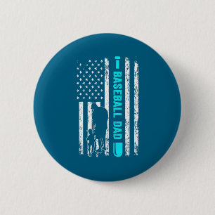 Baseball-Vater USA-Flagge Baseball-Kunstwerk Button