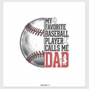 Baseball-Vater Vintage-Gravur Grafik T-Shirt_1 Aufkleber