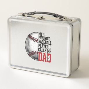 Baseball-Vater Vintage-Gravur Grafik T-Shirt_1 Metall Brotdose