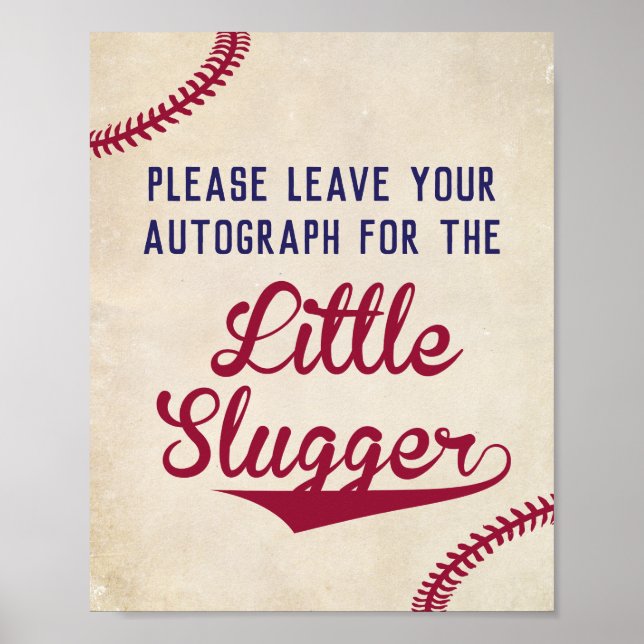 Baseball Verließ Ihren Autograph für Kleine Spülun Poster (Vorne)