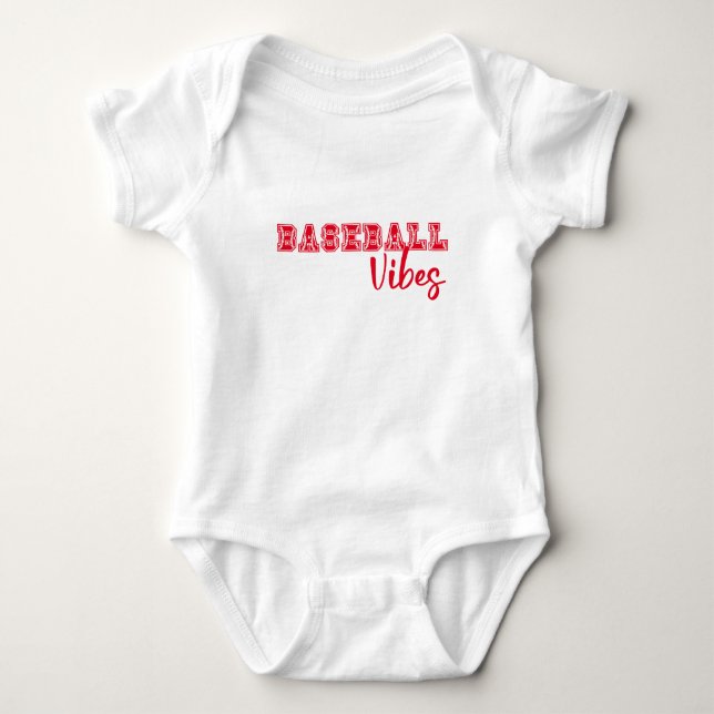 Baseball Vibes Baby Strampler (Vorderseite)