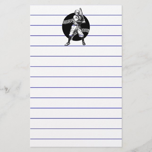 Baseball:Vintag Briefpapier (Vorderseite)