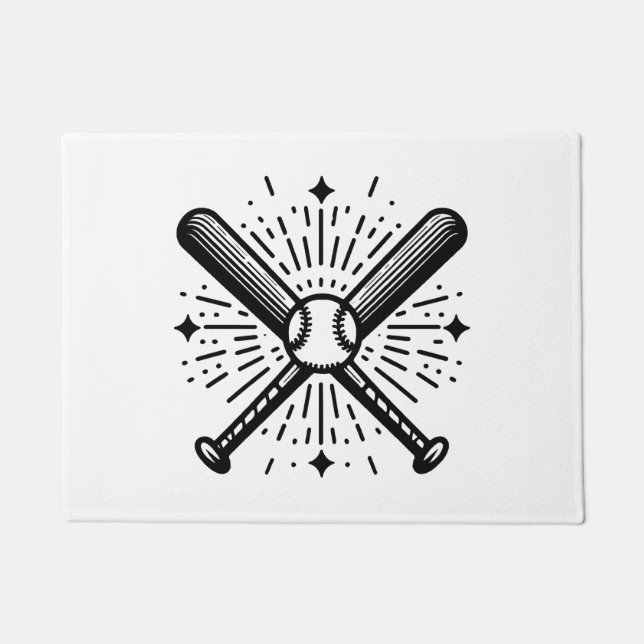 Baseball Vintag Fußmatte (Vorderseite)