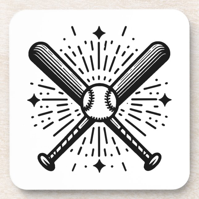 Baseball Vintag Getränkeuntersetzer (Vorderseite)
