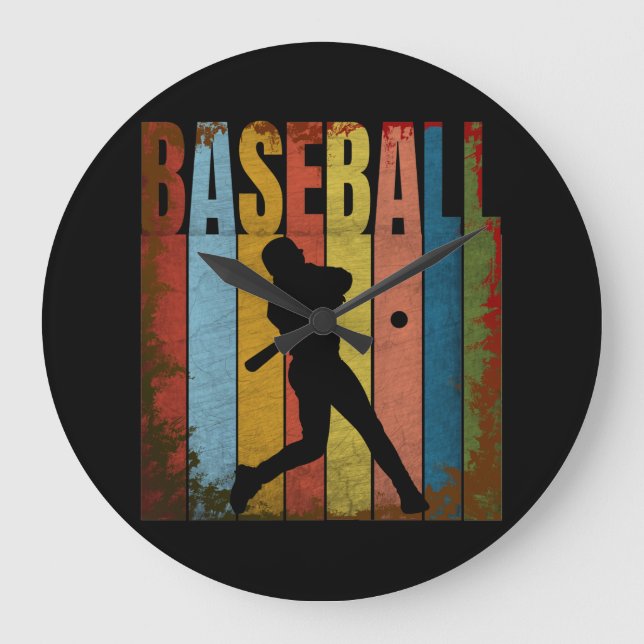 BASEBALL VINTAG GROßE WANDUHR (Vorderseite)