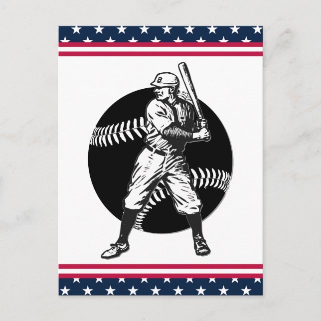 Baseball:Vintag Postkarte (Vorderseite)
