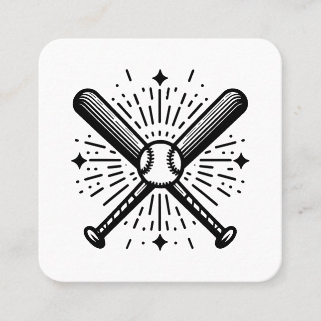 Baseball Vintag Quadratische Visitenkarte (Vorderseite)