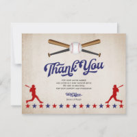 Baseball Vintage, Baby Boy Show Carte de remerciem