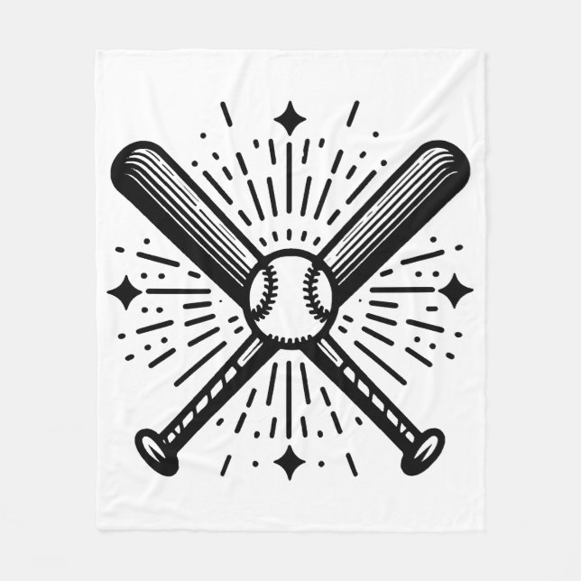 Baseball Vintage Fleecedecke (Vorderseite)