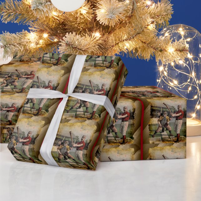 Baseball:Vintage Geschenkpapier (Feiertage)