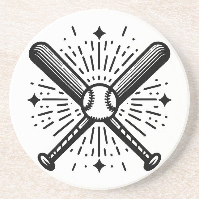 Baseball Vintage Getränkeuntersetzer (Vorne)