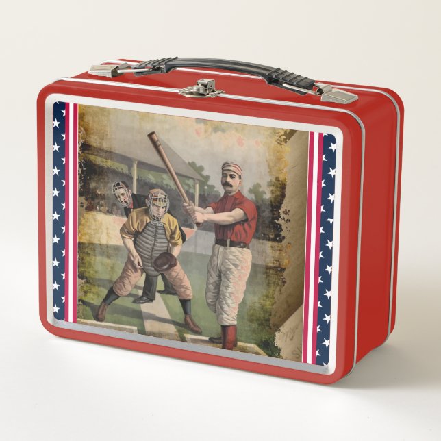 Baseball: Vintage Mittagspause Metall Brotdose (Vorderseite)