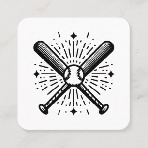 Baseball Vintage Quadratische Visitenkarte