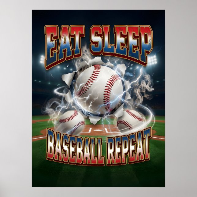 Baseball-Wanddeko - Retro 90er  Poster (Vorne)