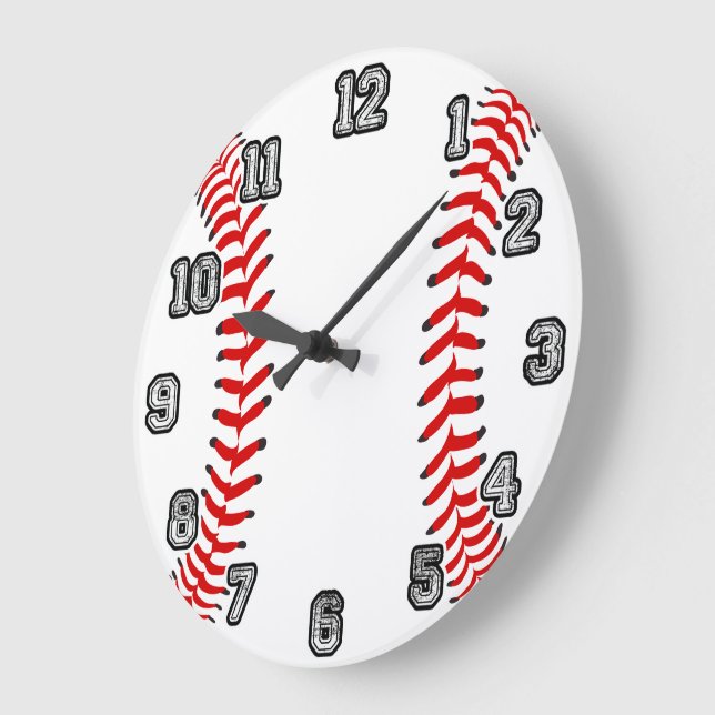 Baseball-Wanduhr Große Wanduhr (Winkel)