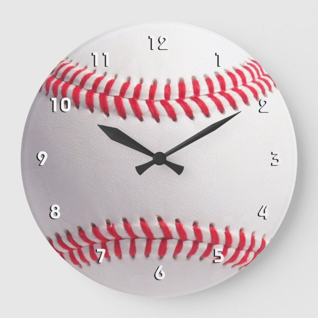 Baseball-Wanduhr mit Zahlen Große Wanduhr (Vorderseite)