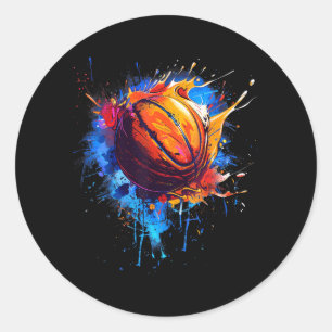 Baseball Wasserfarben-Kunstwerk Zeichnung Baseball Runder Aufkleber
