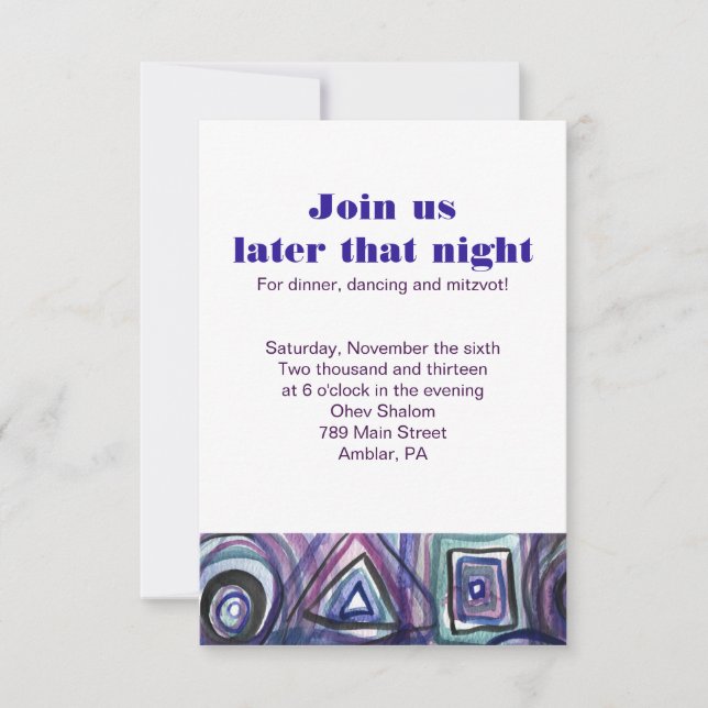 BASEBALL WATERCOLOR Bar Mitzvah Invitation (Devant)