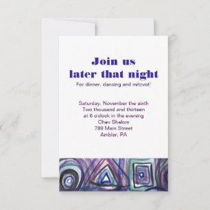 BASEBALL WATERCOLOR Bar Mitzvah Invitation