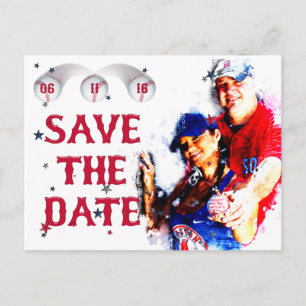 Baseball Wedding Rett-the-Date PC-HOWARD,Option 1 Ankündigungspostkarte