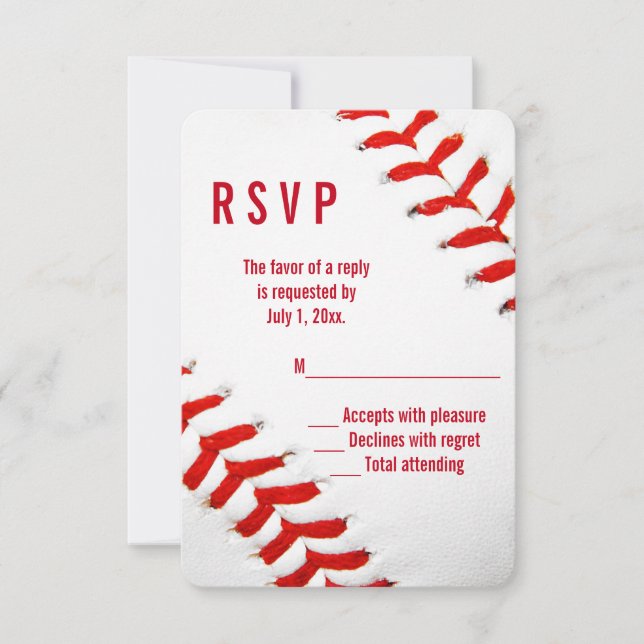 Baseball Wedding RSVP Karte (Vorderseite)